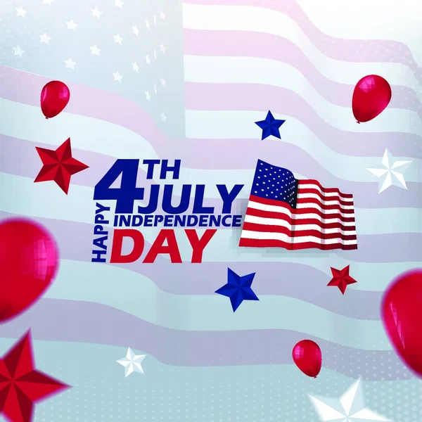 Ιουλίου Ευτυχισμένη Ημέρα Ανεξαρτησία Διάνυσμα Πρότυπο Σχεδιασμού — Διανυσματικό Αρχείο