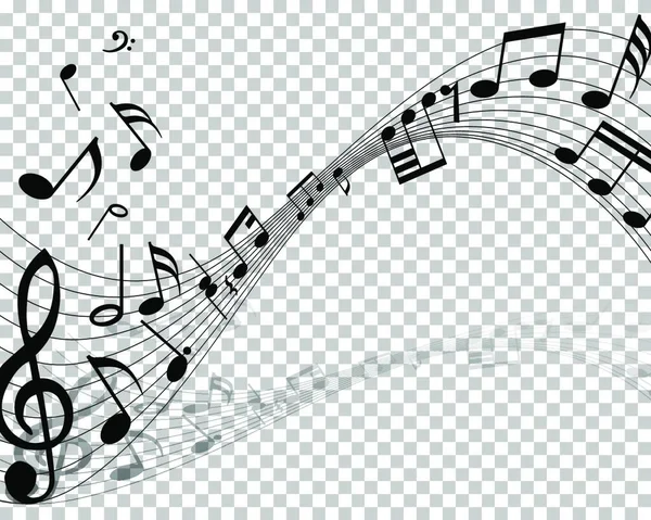 Ilustración Vectorial Notas Musicales — Vector de stock