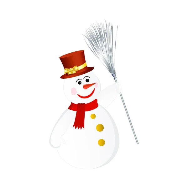 Снеговик Шляпе Шарфе — стоковый вектор