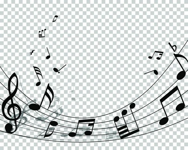 Vector Ilustración Una Nota Musical Con Notas Musicales — Vector de stock