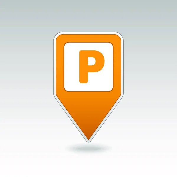 Estacionamiento Pin Mapa Icono Puntero Mapa Marcadores Mapa Icono Vector — Vector de stock