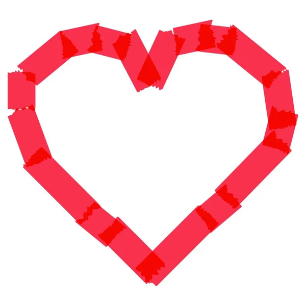Σχήμα Καρδιάς Κόκκινες Καρδιές Απομονωμένες Λευκό Φόντο — Διανυσματικό Αρχείο