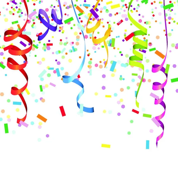 Kleurrijke Confetti Geïsoleerd Witte Achtergrond — Stockvector