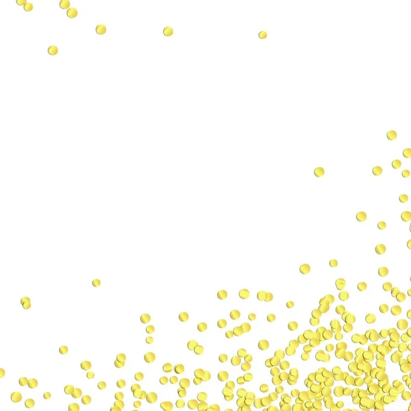 Achtergrond Met Gouden Gekleurde Confetti Bodem Juiste Hoek Voor Feest — Stockvector