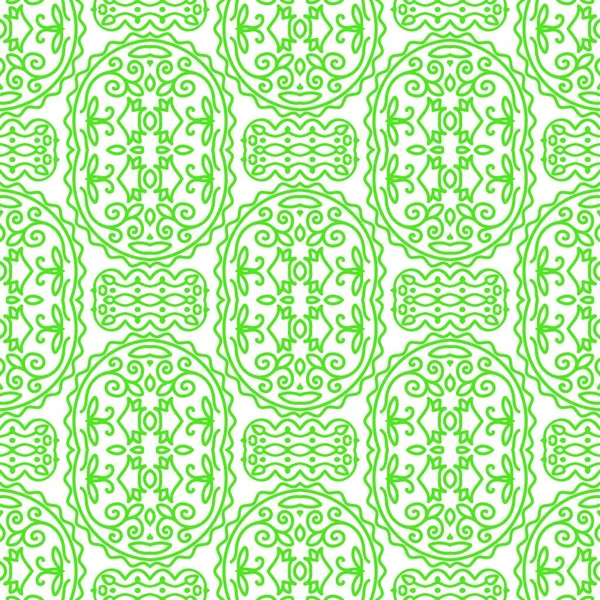 Patrón Floral Verde Aislado Sobre Fondo Blanco — Archivo Imágenes Vectoriales