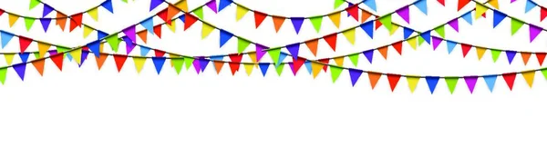 Illustration Seamless Colored Garlands Background Party Carnival Usage Isolated White — Stock Vector