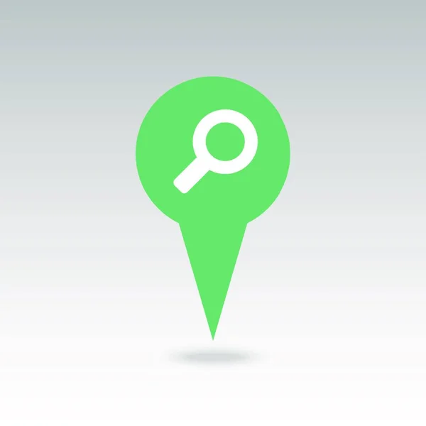 Keresési Pin Térkép Ikonja Vektor Nagyító Vagy Nagyítólencse Térkép Mutató — Stock Vector