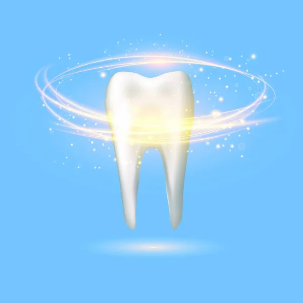 Логотип Зуба Человека Синем Фоне Концепция Стоматологической Клиники Стоматологического Медицинского — стоковый вектор