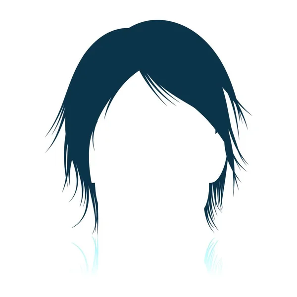 Női Arc Ikon Egyszerű Illusztráció Női Haj Vektor Ikonok Web — Stock Vector