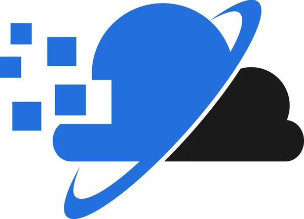 クラウド データ ストレージ ネットワー キングのロゴ デザイン テンプレート — ストックベクタ