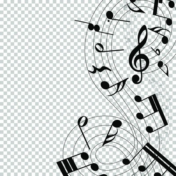 Ilustración Vectorial Notas Musicales — Vector de stock