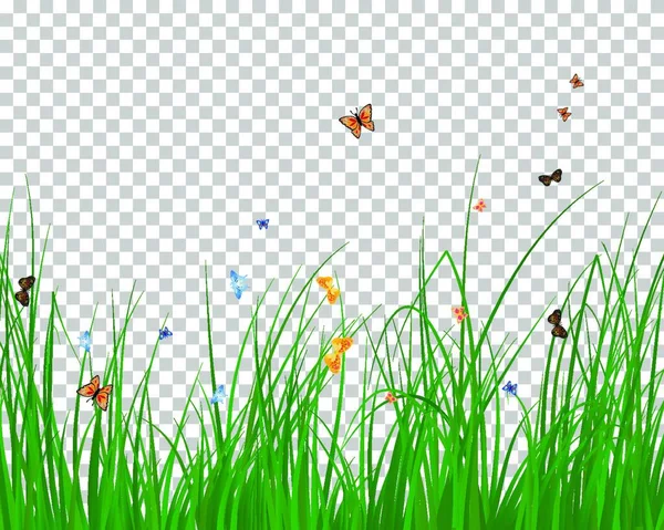 Vektorillustration Von Gras Und Pflanzen — Stockvektor