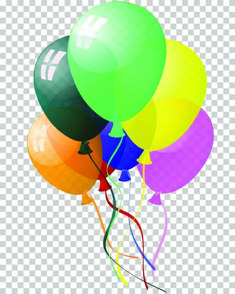 Ilustración Vectorial Globos Colores Fondo Celebración — Vector de stock