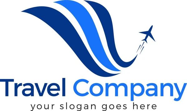 Vliegtuig Logo Ontwerp Vector Template — Stockvector