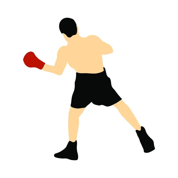 Boxeador Boxeo Deporte Entrenamiento Deportes Ilustración Vectorial — Vector de stock