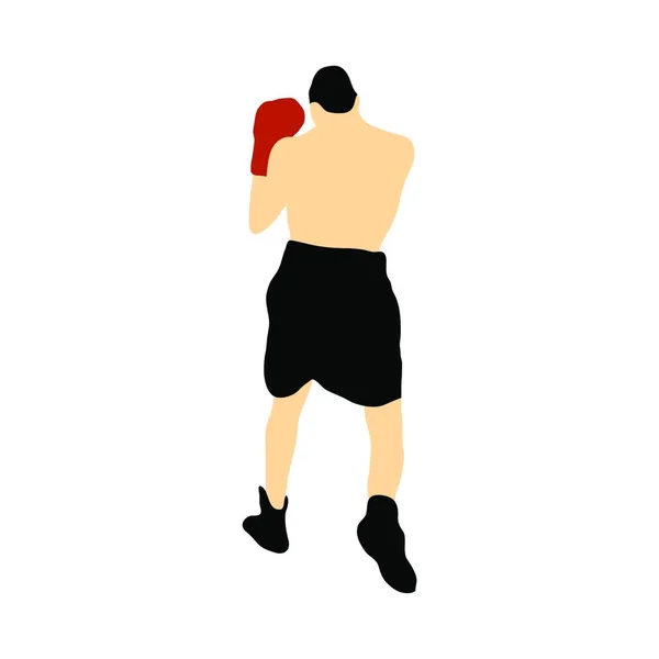 背景为白色的拳击手的轮廓 — 图库矢量图片