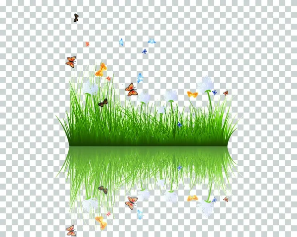 Illustration Vectorielle Herbe Prairie Verte — Image vectorielle