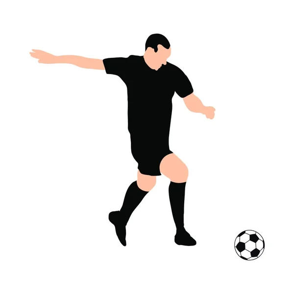Jogador Futebol Com Design Ilustração Vetorial Bola — Vetor de Stock