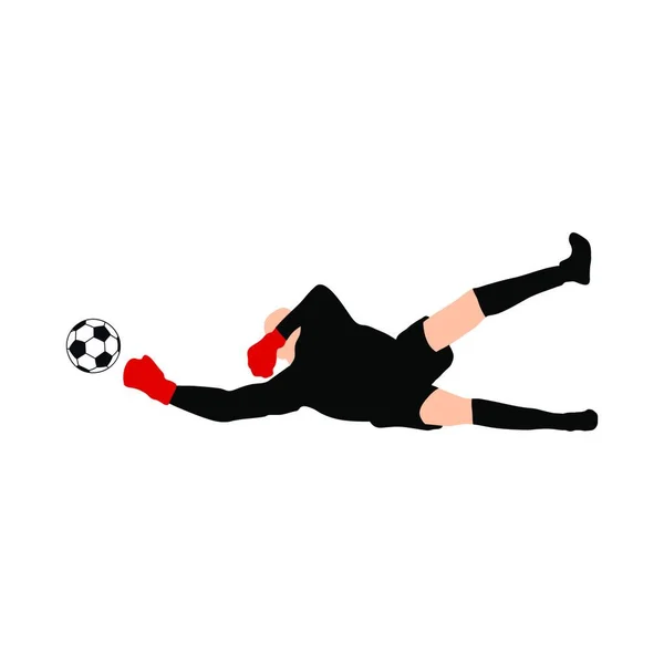 Footballeur Avec Ballon Illustration Vectorielle — Image vectorielle