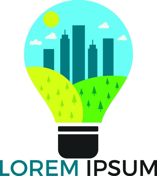 Umweltfreundliches Konzept Mit Grünen Glühbirnen Symbol — Stockvektor