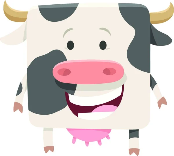 Ilustración Dibujos Animados Del Personaje Animal Granja Vacas Sonrientes — Vector de stock