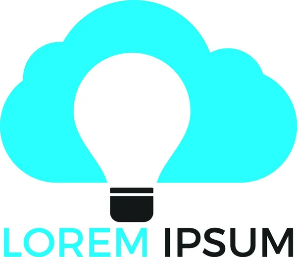 Șablon Logo Idea Cloud Bec Abstract Interiorul Unui Nor Reprezentând — Vector de stoc