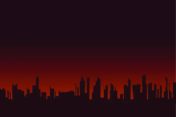 Paisaje Urbano Guerra Contra Cielo Oscuro — Vector de stock