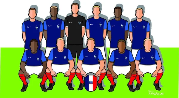 Équipe France Football Sur Fond Blanc — Image vectorielle