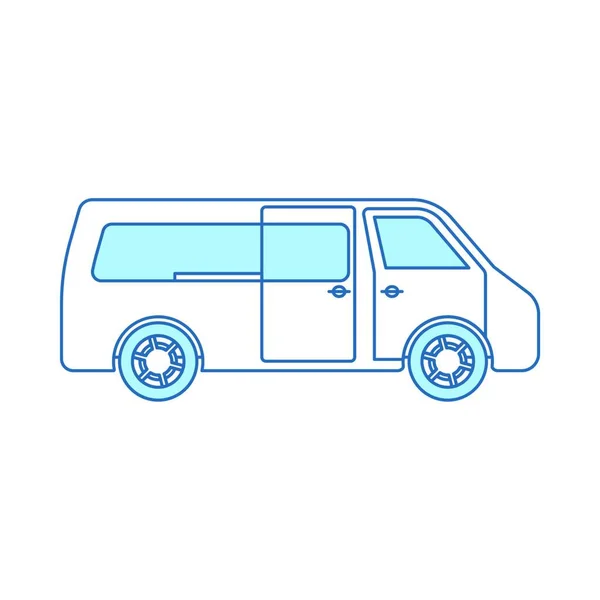 Pictogram Van Het Autovervoer Schets Bus Voertuig Vector Illustratie Symbool — Stockvector