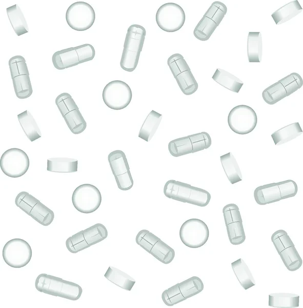Pillen Medikamente Medikamente Auf Weißem Hintergrund — Stockvektor