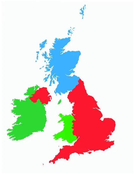 Birleşik Krallık Haritası Ülkenin Adalarının Resimli Haritalı Bir Haritası Silueti — Stok Vektör