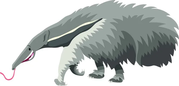 Ilustrasi Kartun Karakter Hewan Liar Anteater Lucu - Stok Vektor