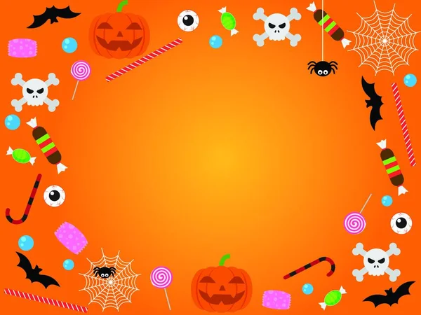 Fond Halloween Avec Citrouilles Araignées Chauves Souris Fantôme Chauve Souris — Image vectorielle