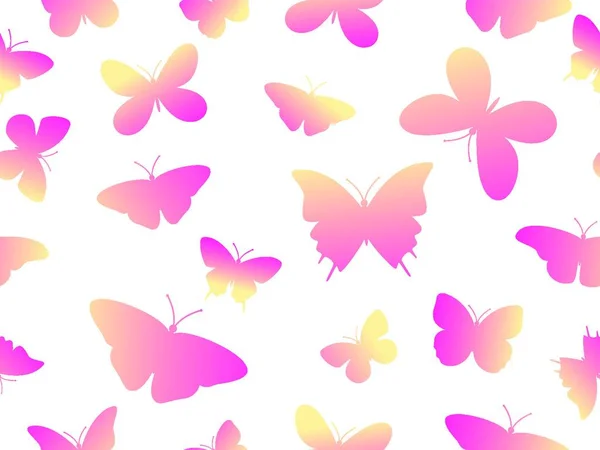 Vector Illustration Seamless Colorful Butterfly Pattern Background — Stock Vector