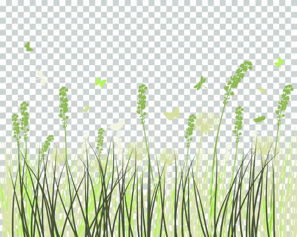 Illustration Vectorielle Herbe Des Feuilles Vertes — Image vectorielle