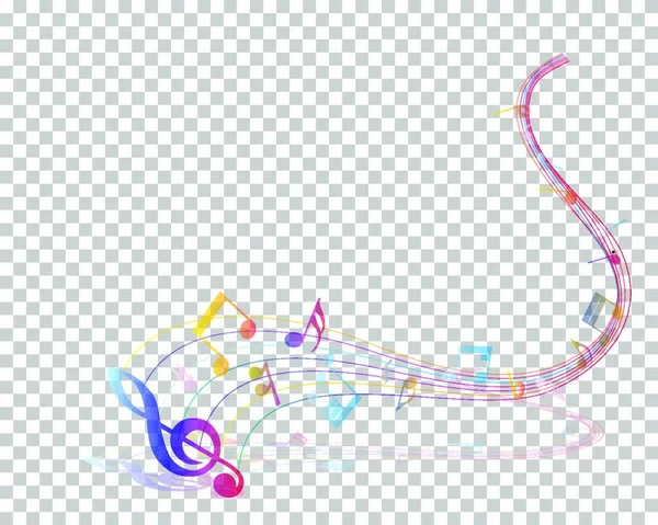 Musical Notes Background Transparency Grid Design Vector Illustration — Stock Vector