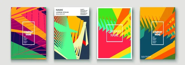 Design Moderne Collection Couverture Texture Abstraite Style Rétro Des Années — Image vectorielle