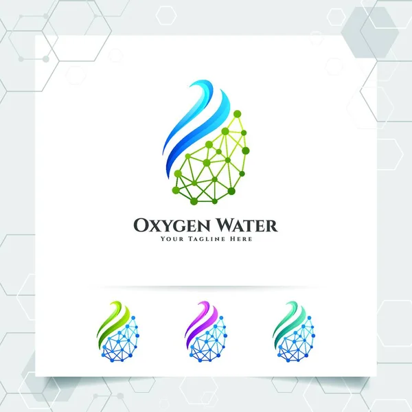 Diseño Del Logotipo Gota Agua Con Concepto Gotita Icono Agua — Archivo Imágenes Vectoriales