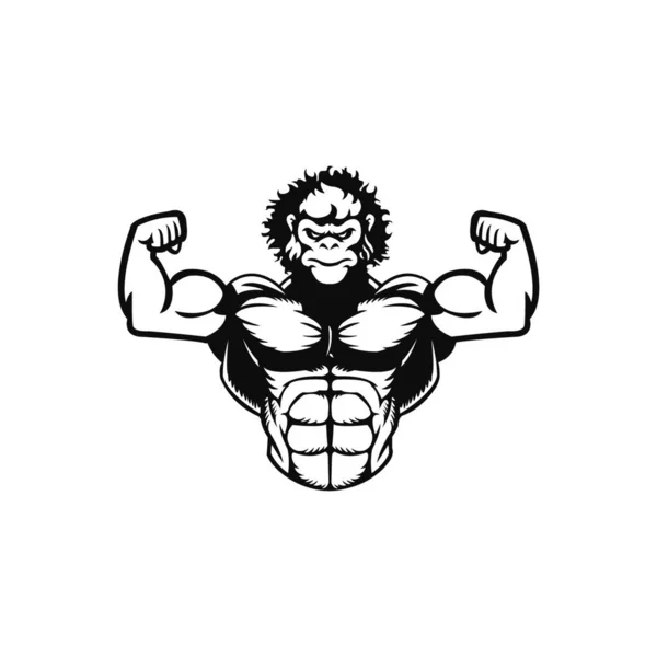 Hombre Muscular Con Brazos Levantados Vector Ilustración Diseño — Vector de stock