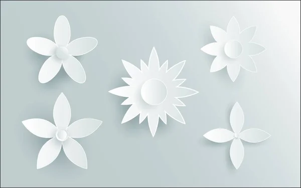 Papel Arte Flores Elemento Isolado Para Seu Design — Vetor de Stock