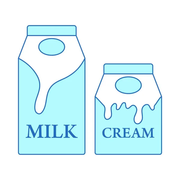 Значок Бутылки Молока Тонкая Линия Иллюстрации Векторных Значков Молочных Продуктов — стоковый вектор