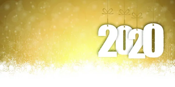 Фон Снігом Осінь Привітання Різдво Новий Рік 2020 — стоковий вектор