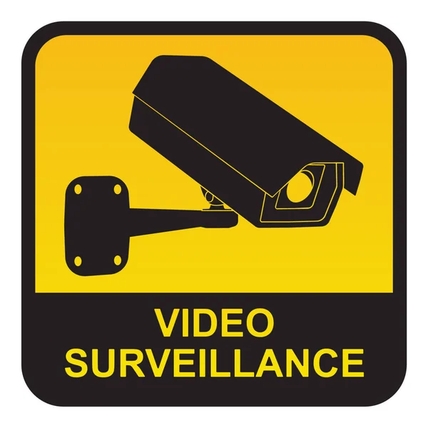 Autocollant Avertissement Pour Surveillance Vidéo — Image vectorielle