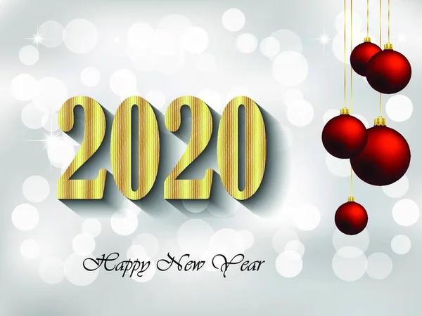 2020 新年快乐背景 为您的季节性邀请 节日海报 — 图库矢量图片