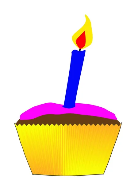 Verjaardagstaart Met Kaarsen Kaarsen — Stockvector