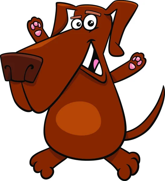 Карикатура Анимированного Персонажа Happy Brown Dog — стоковый вектор