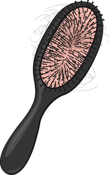 Brush Hair Loss Vector Illustration White Background — Stock Vector
