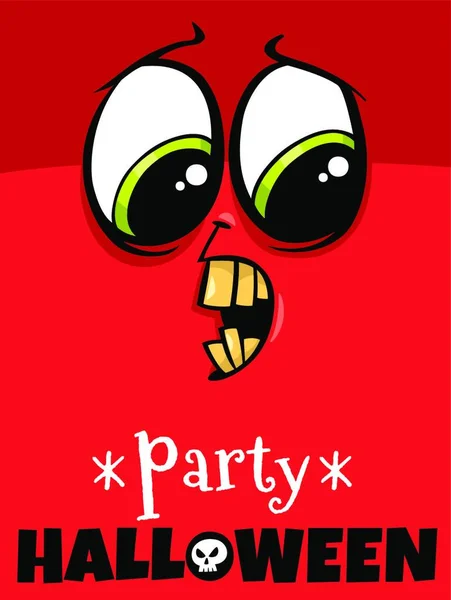 Illustration Bande Dessinée Halloween Holiday Party Poster Design Avec Monstre — Image vectorielle