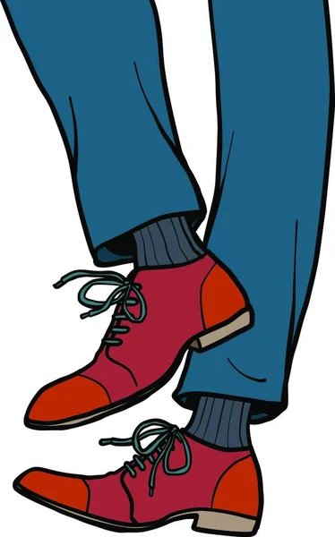Male Legs Walk Close Body Part Comic Cartoon Pop Art — Stock Vector