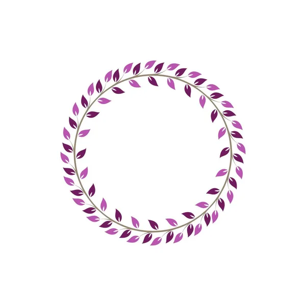 Cadres Ronds Floraux Vintage Couronne Lierre Circulaire Décorative Rose Illustration — Image vectorielle